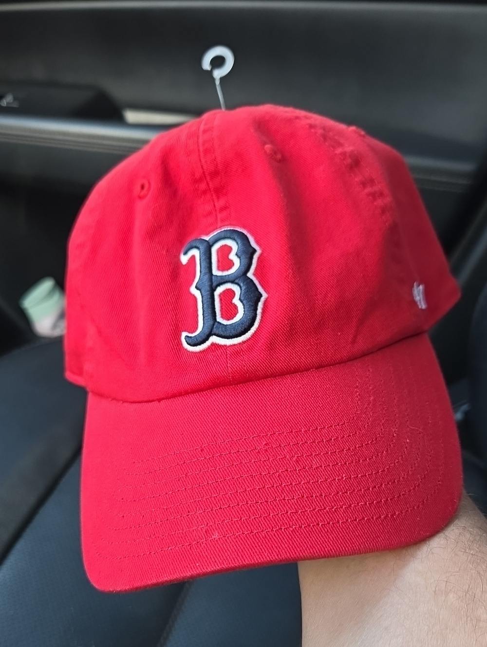 Red Baseball Cap with Embroidered B Logo by '47